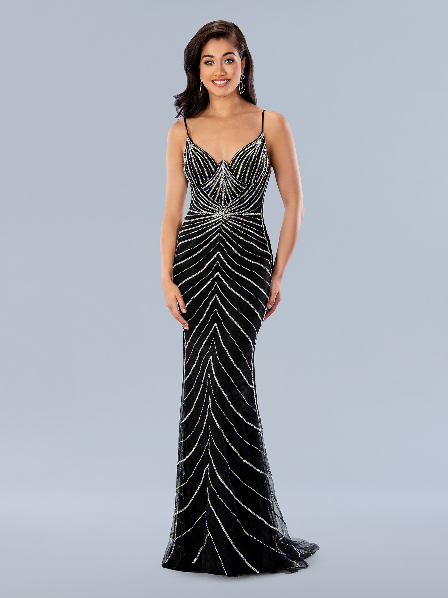 Stella Couture 21048 Sleeveless Beaded Plus Size Silver Evening Gown